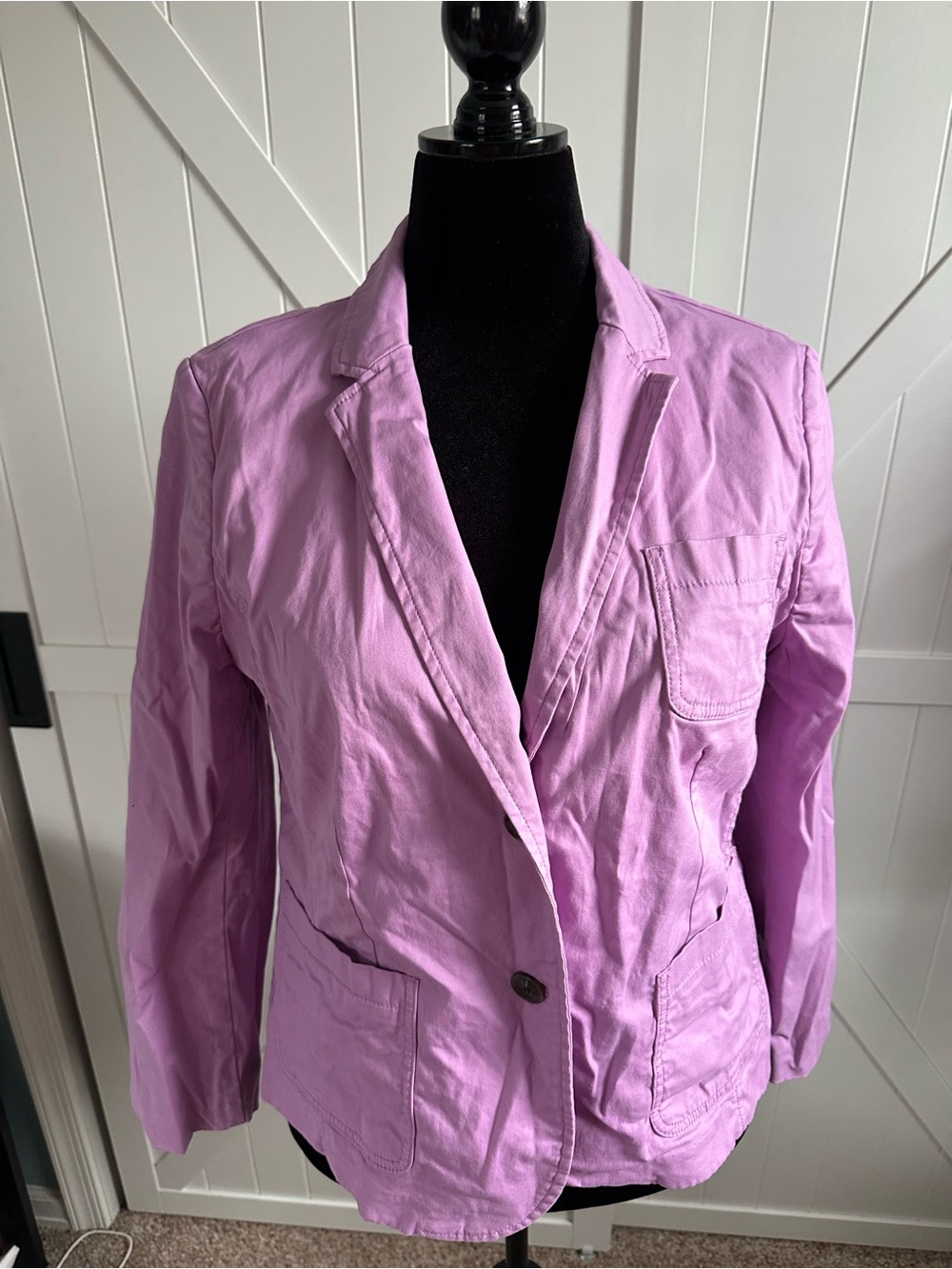Talbots Petites 16P Lavender Purple Cotton Stretch Blazer Jacket 16 Petite - Picture 3 of 6